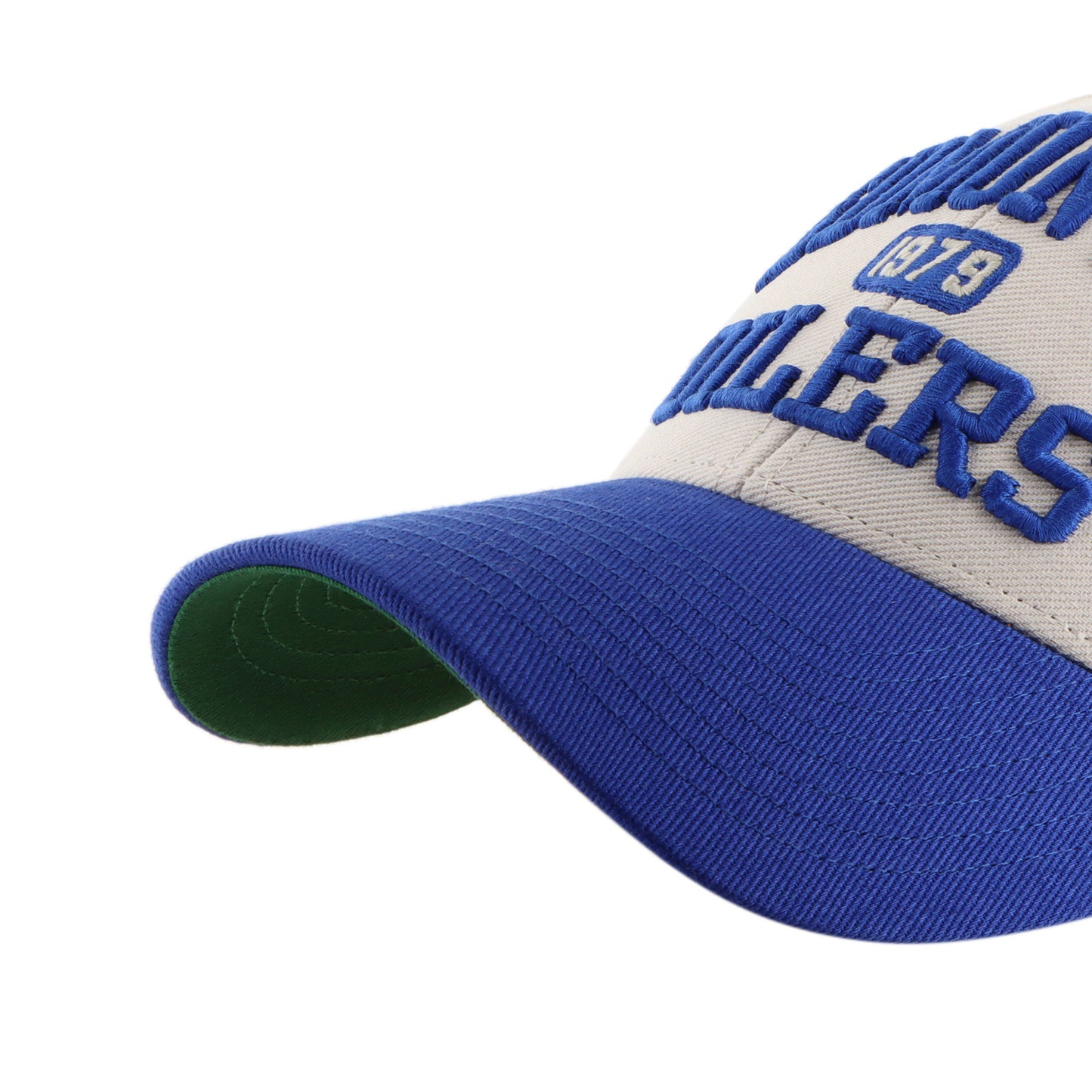 Edmonton Oilers '47 Broke Line MVP Adjustable Hat – Bone White & Blue