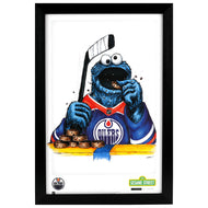 Edmonton Oilers Cookie Monster 11x17 Poster Print Framed