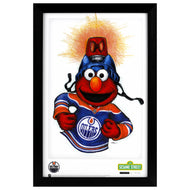Edmonton Oilers Elmo 11x17 Poster Print Framed