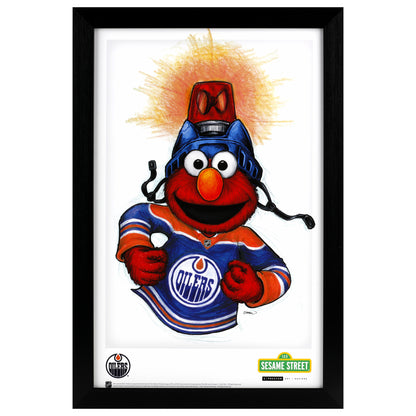 Edmonton Oilers Elmo 11x17 Poster Print Framed