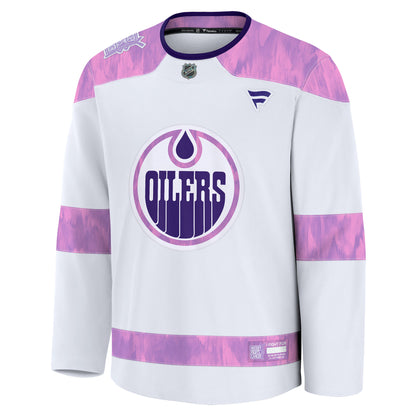 Edmonton Oilers Fanatics Hockey Fights Cancer Practice Jersey