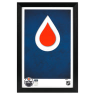 Edmonton Oilers Minimalist Logo 11x17 Poster Print Framed