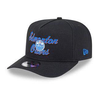 Edmonton Oilers New Era Chainstitch Black 9FIFTY A-Frame Snapback Hat
