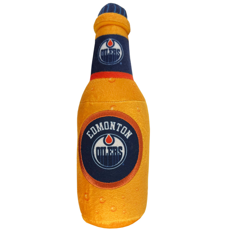 Edmonton Oilers Pet Beer Bottle Plush Squeak Toy