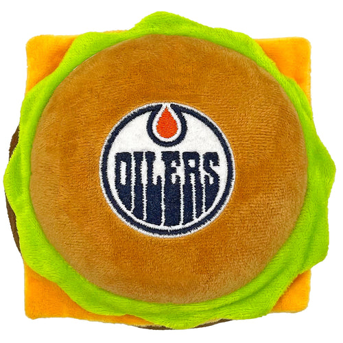 Edmonton Oilers Pet Cheese Burger Plush Squeak Toy