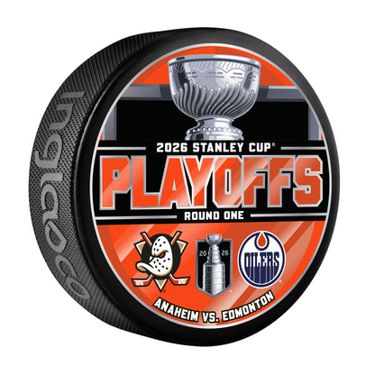 Edmonton Oilers vs Anaheim Ducks 2026 Round 1 Stanley Cup Playoffs Match-Up Puck