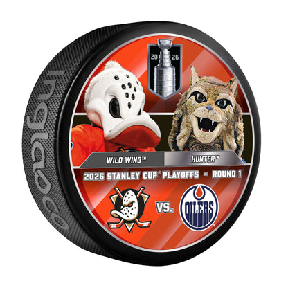 Edmonton Oilers vs Anaheim Ducks Mascots 2026 Stanley Cup Playoffs Round 1 Match-Up Puck