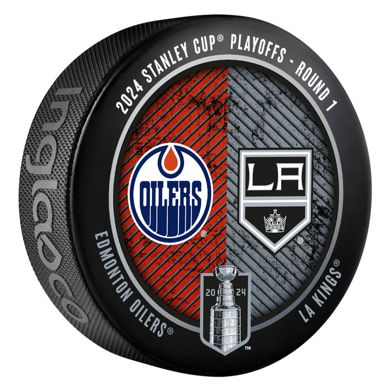 Edmonton Oilers vs Los Angeles Kings 2024 Round 1 Playoffs Match-Up Puck