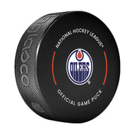 Vasily Podkolzin Edmonton Oilers Autographed 2025-26 Game Puck
