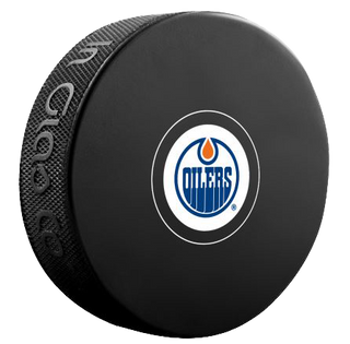 Andy Moog Edmonton Oilers Small Logo Autographed Puck
