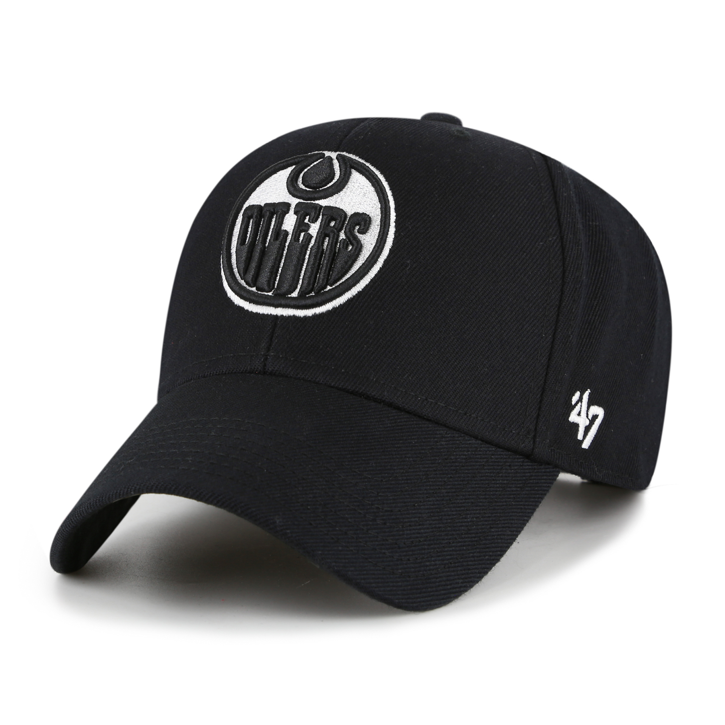 Edmonton Oilers Black And White Sure Shot '47 MVP Cap
