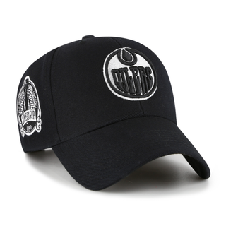 Edmonton Oilers Black And White Sure Shot '47 MVP Cap