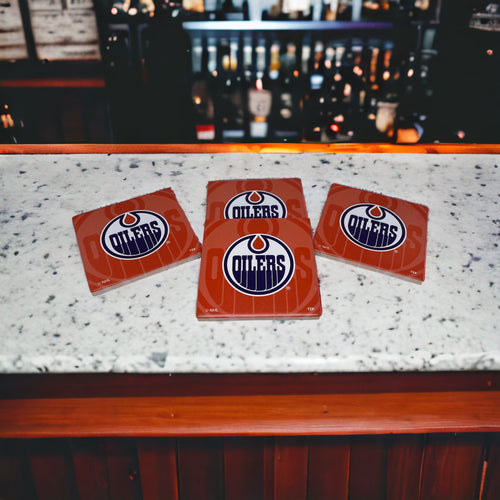 Edmonton Oilers Ceramic Coaster Set Package of 4
