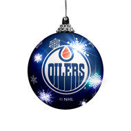 Edmonton Oilers LED Light Up Ball Christmas Tree Ornament 2 PK