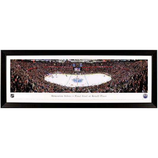 Edmonton Oilers Last Goal At Rexall Place Panoramic Print Framed