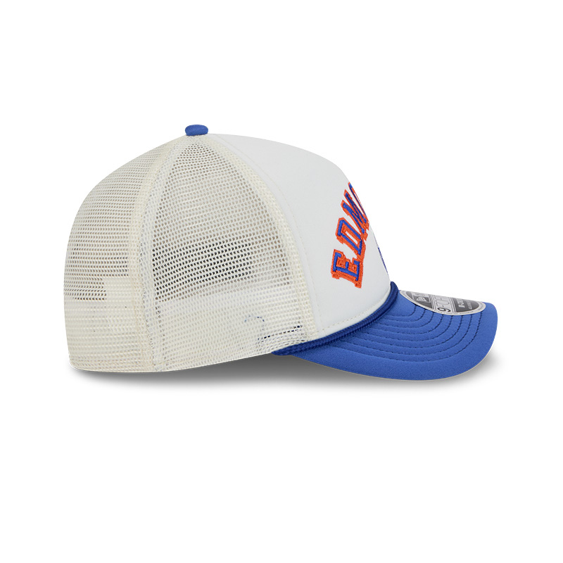 Edmonton Oilers New Era Chrome Arch 9FORTY M-Crown A-Frame Snapback Trucker Hat