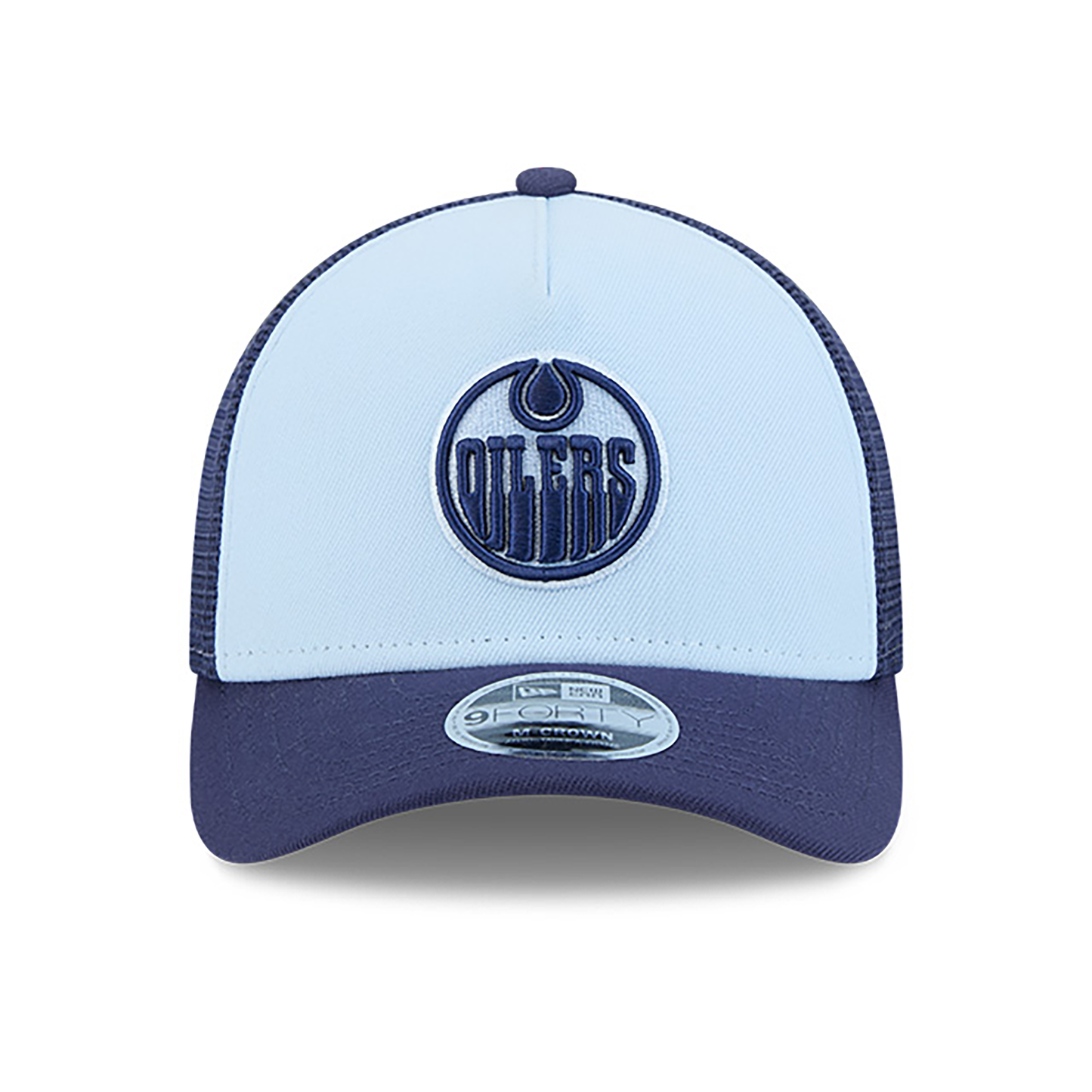 Edmonton Oilers New Era Color Pack Glacial Blue 9FORTY M-Crown A-Frame Snapback Trucker Hat