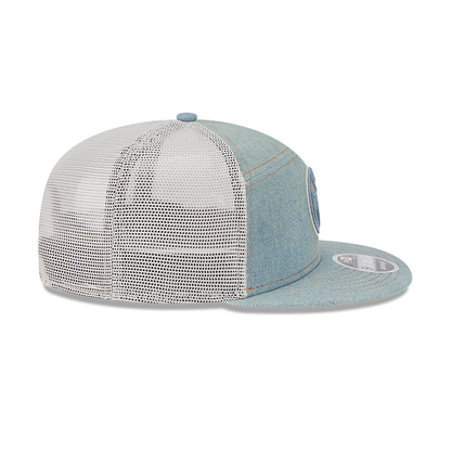 Edmonton Oilers New Era Denim 9FIFTY Split Panel Trucker