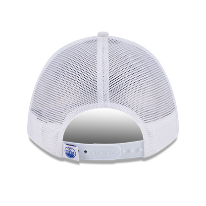 Edmonton Oilers New Era Minimalist White 9FORTY M-Crown A-Frame Rope Snapback Hat