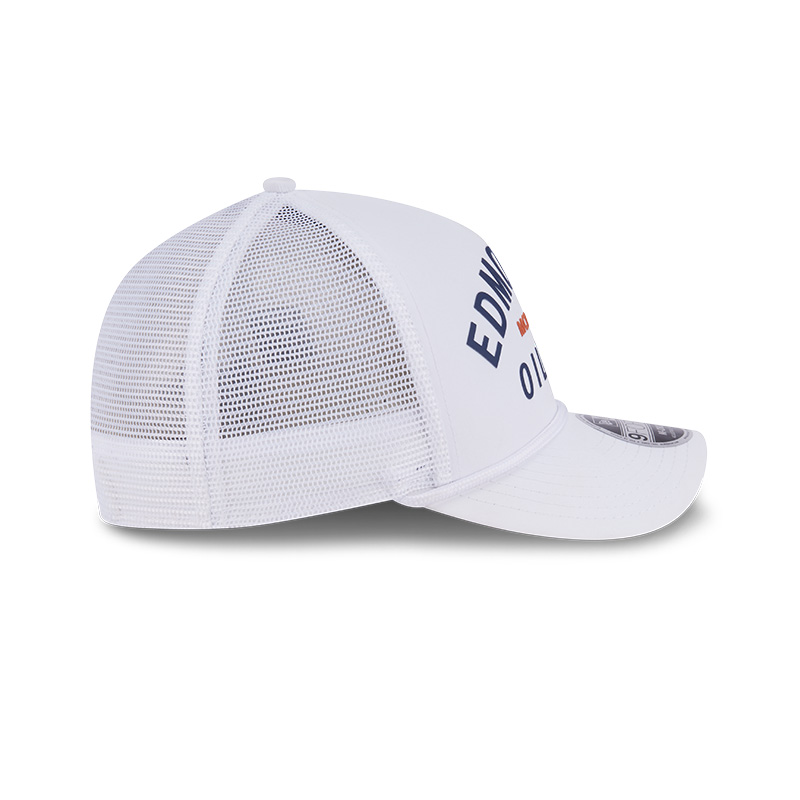 Edmonton Oilers New Era Minimalist White 9FORTY M-Crown A-Frame Rope Snapback Hat