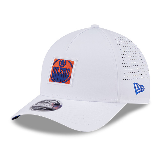 Edmonton Oilers New Era Optic White 9FORTY M-Crown A-Frame Snapback Hat