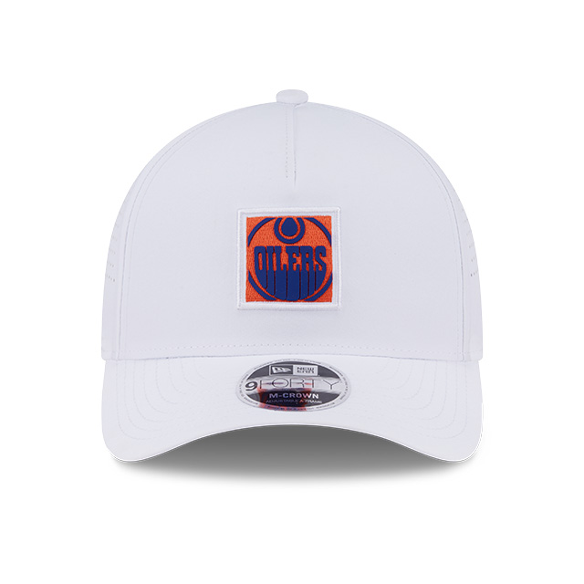 Edmonton Oilers New Era Optic White 9FORTY M-Crown A-Frame Snapback Hat
