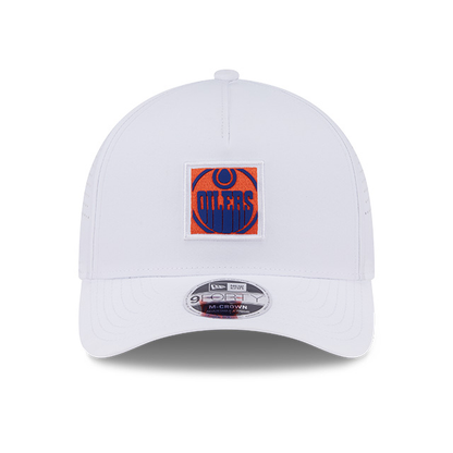 Edmonton Oilers New Era Optic White 9FORTY M-Crown A-Frame Snapback Hat