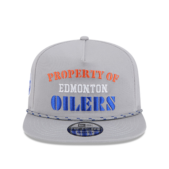 Edmonton Oilers New Era Vintage Grey Rope Golfer Snapback Hat