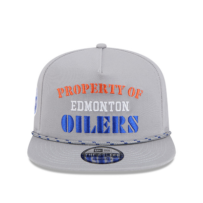Edmonton Oilers New Era Vintage Grey Rope Golfer Snapback Hat