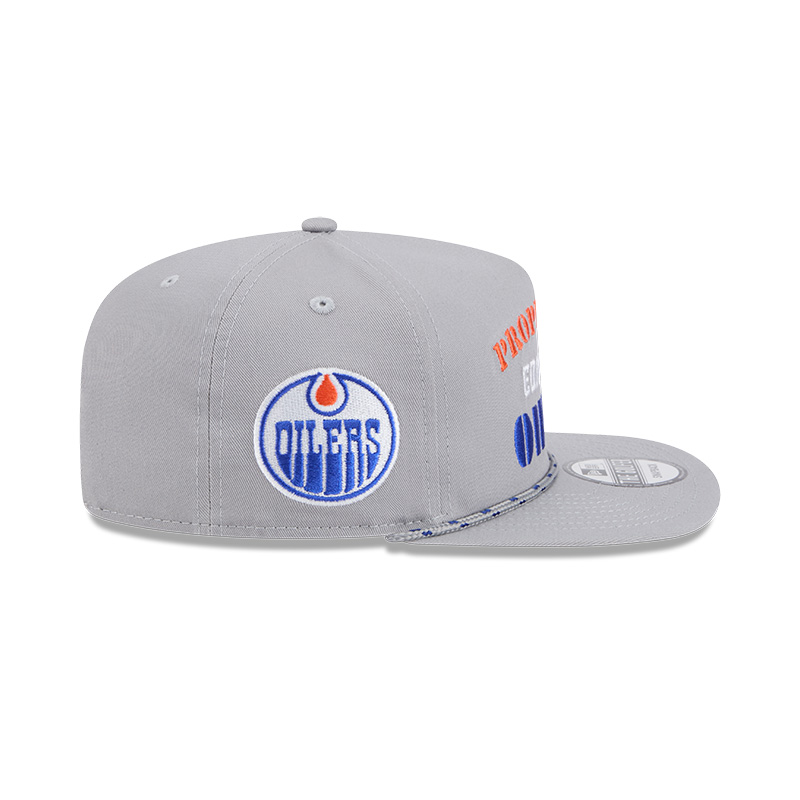 Edmonton Oilers New Era Vintage Grey Rope Golfer Snapback Hat