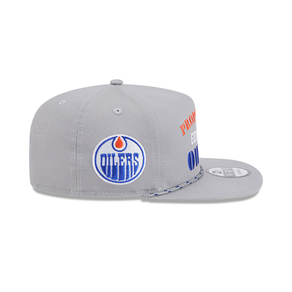 Edmonton Oilers New Era Vintage Grey Rope Golfer Snapback Hat