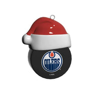 Edmonton Oilers Santa Hat and Puck Christmas Tree Ornament
