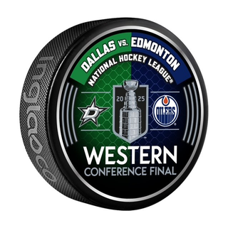 Edmonton Oilers vs Dallas Stars 2025 Western Conference Final Round 3 Playoffs Match-Up Puck