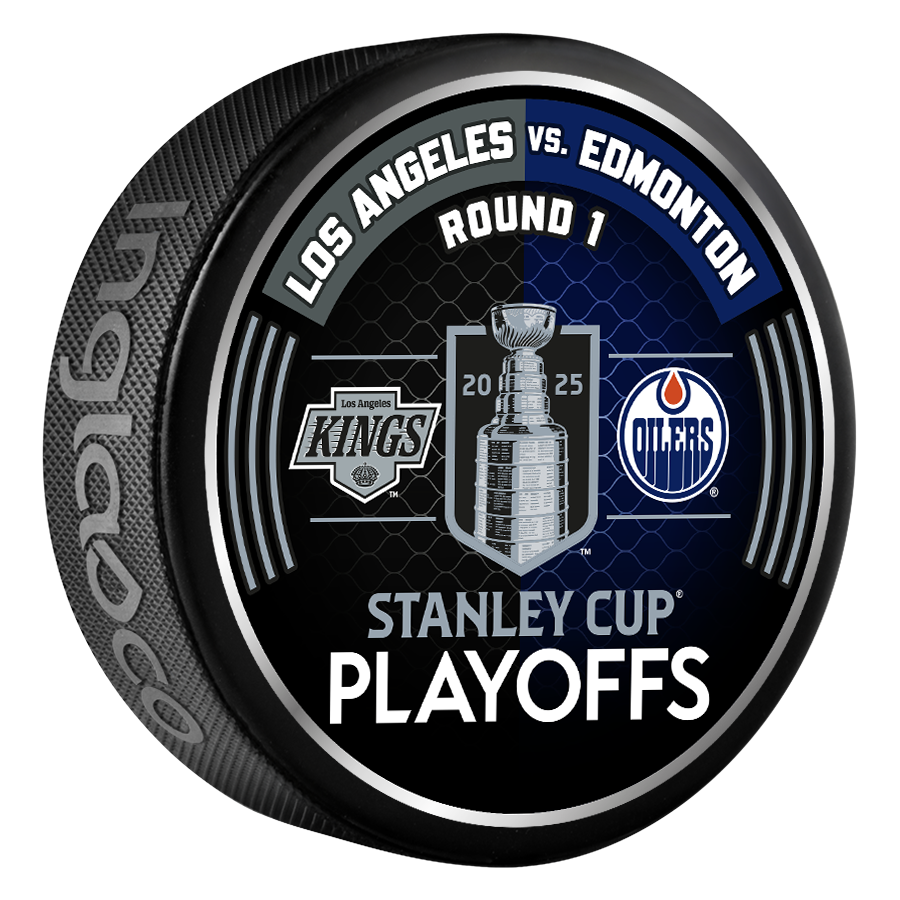 Edmonton Oilers vs Los Angeles Kings 2025 Round 1 Playoffs Match-Up Puck