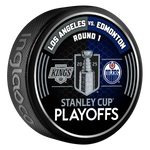 Edmonton Oilers vs Los Angeles Kings 2025 Round 1 Playoffs Match-Up Puck