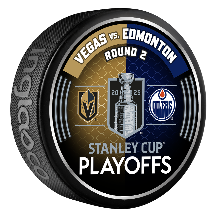 Edmonton Oilers vs Vegas Golden Knights 2025 Round 2 Playoffs Match-Up Puck