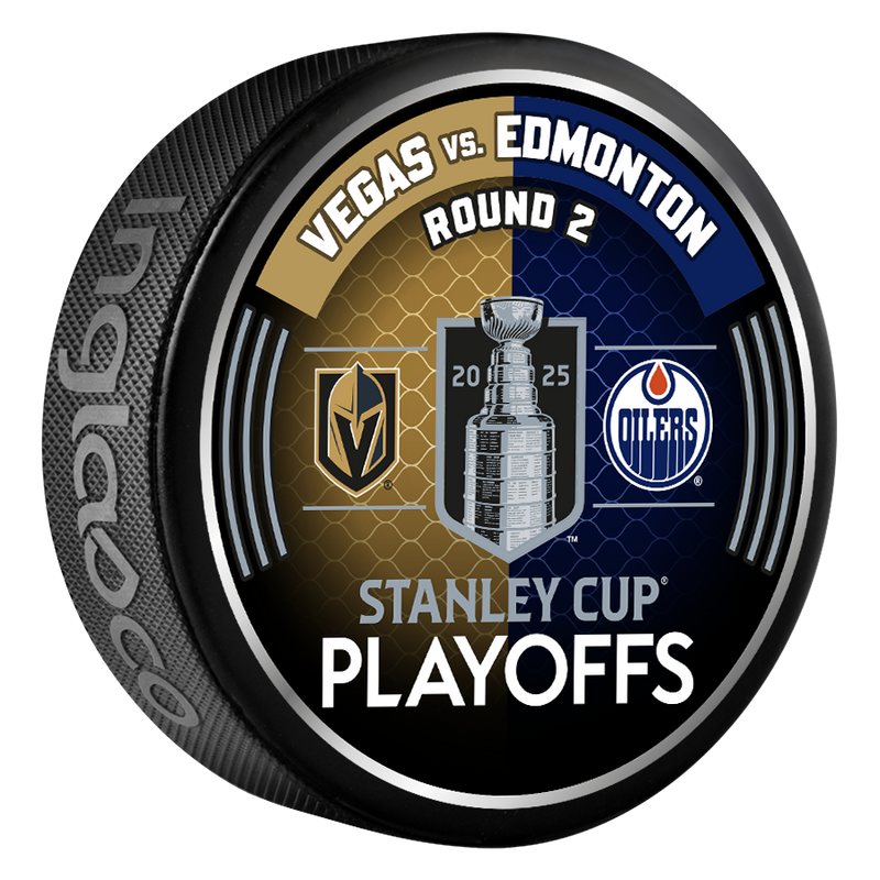Edmonton Oilers vs Vegas Golden Knights 2025 Round 2 Playoffs Match-Up Puck