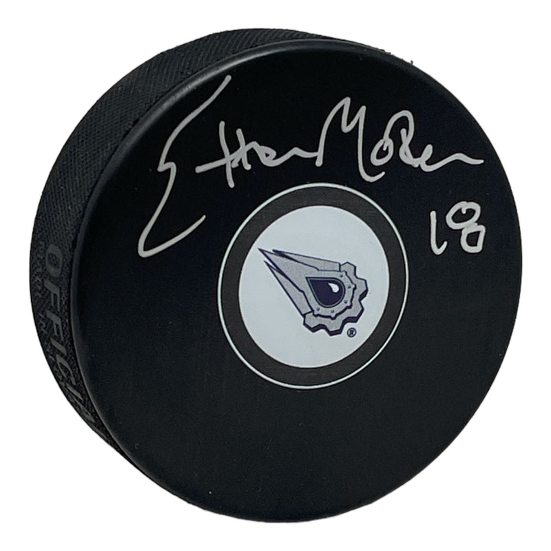 Ethan Moreau Signed Edmonton Oilers Puck McFarlane Logo