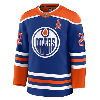 Evan Bouchard Edmonton Oilers Fanatics Premium Home Jersey with On Ice Cresting