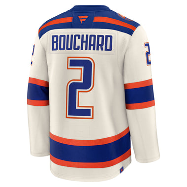 Evan Bouchard Edmonton Oilers Fanatics Premium Alternate Jersey ON ICE Cresting