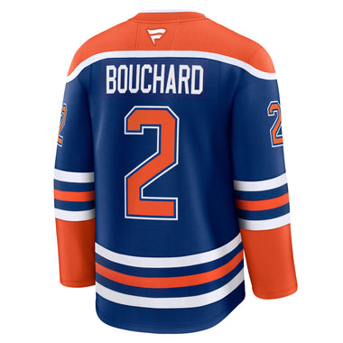 Evan Bouchard Edmonton Oilers Fanatics Premium Home Jersey with On Ice Cresting