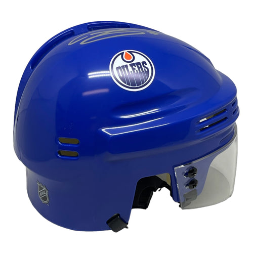 Evander Kane Signed Edmonton Oilers Blue Mini Helmet