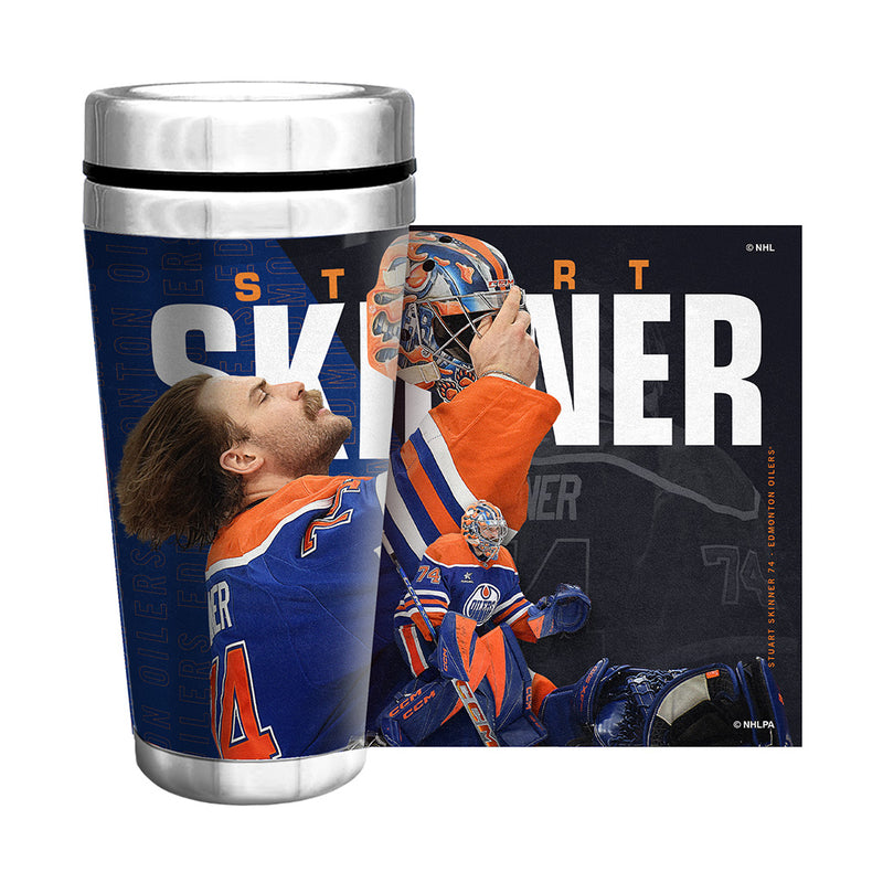 Stuart Skinner Edmonton Oilers Centerfold 16oz Full Wrap Travel Mug