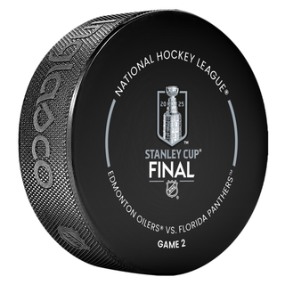 Game 2 Edmonton Oilers vs Florida Panthers 2025 Stanley Cup Final NHL Game Puck