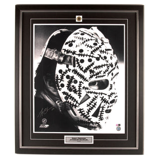 Gerry Cheevers Signed Boston Bruins The Mask 20x24 Framed Photo