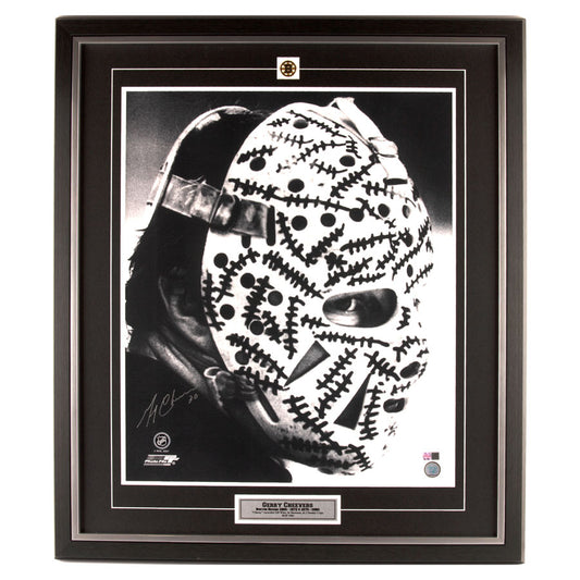 Gerry Cheevers Signed Boston Bruins The Mask 20x24 Framed Photo