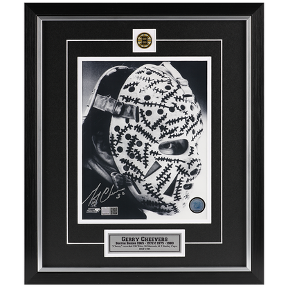 Gerry Cheevers Signed Boston Bruins The Mask 8x10 Framed Photo