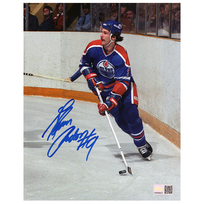 Glenn Anderson Autographed Edmonton Oilers 8x10 Photo - Road Action High Boards