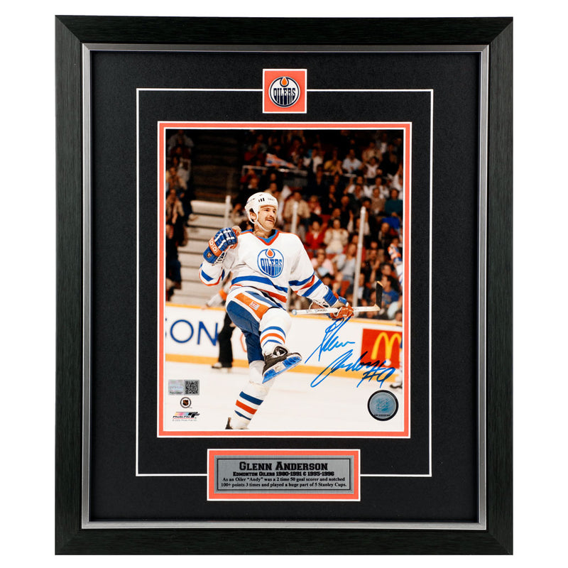 Glenn Anderson Signed Edmonton Oilers Celebration 8x10 Photo