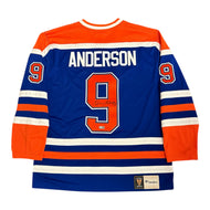 Glenn Anderson Signed Edmonton Oilers Vintage Royal Replica Jersey 1990 Stanley Cup Patch